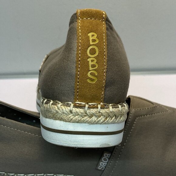 Bobs By Skechers Women Size 10 Memory Foam Flats Tan Canvas - Picture 3 of 9